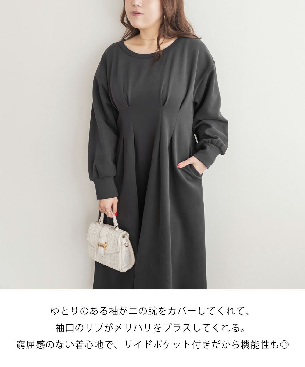 CLETTEオリジナルウエストタックロングワンピース | 大きいサイズ