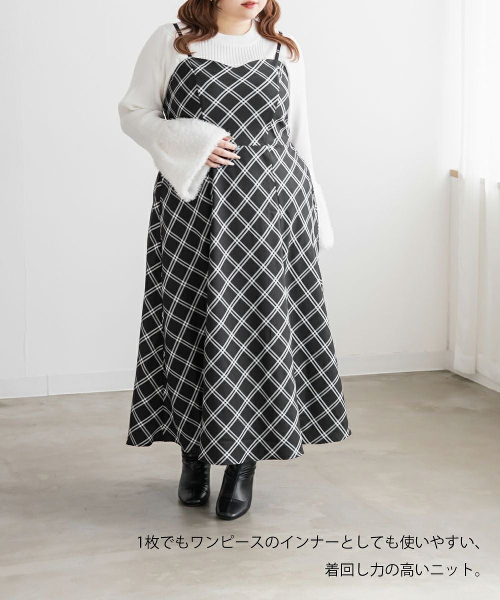 CLETTEオリジナル袖ボアボトルネックニット | 大きいサイズ レディース