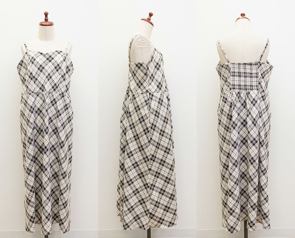 CLETTEオリジナルチェック柄キャミワンピース | 大きいサイズ