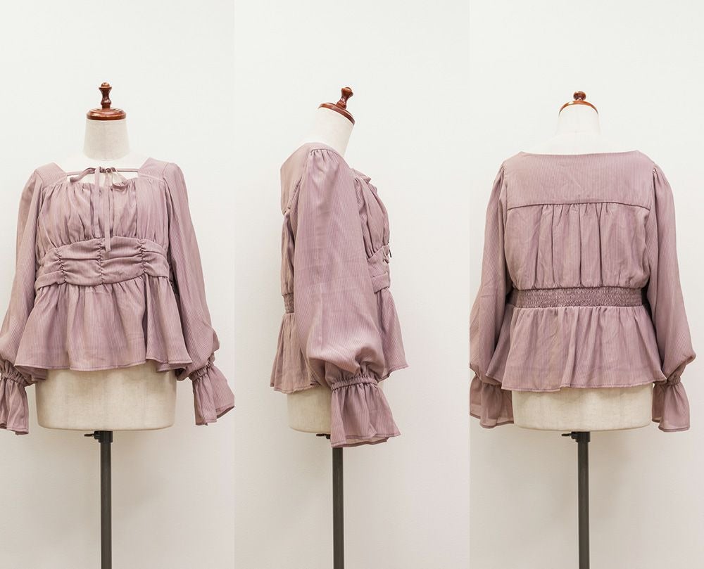 【美品☆完売】my clozette リボンギャザーブラウス 再販/5リボンブラウス - my clozette