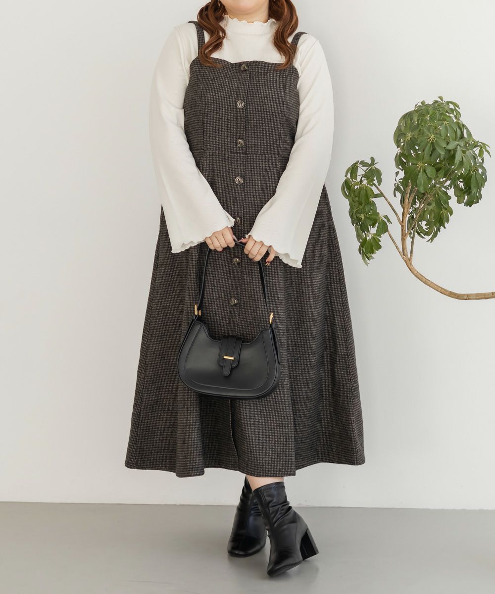 CLETTEオリジナル千鳥柄ジャンスカワンピース | 大きいサイズ