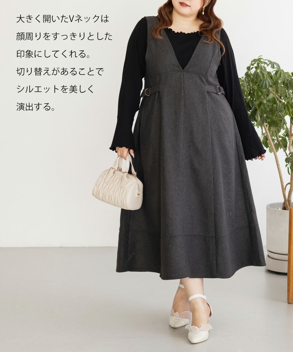 CLETTEオリジナルサイドベルトジャンスカワンピース | 大きいサイズ