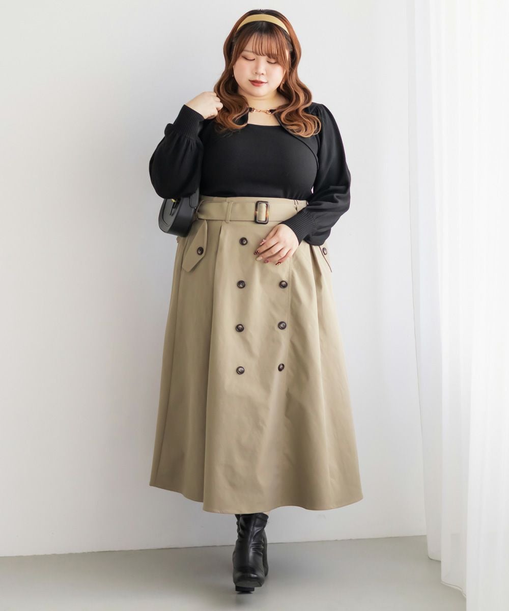 CLETTEオリジナルトレンチデザインスカート | 大きいサイズ レディース