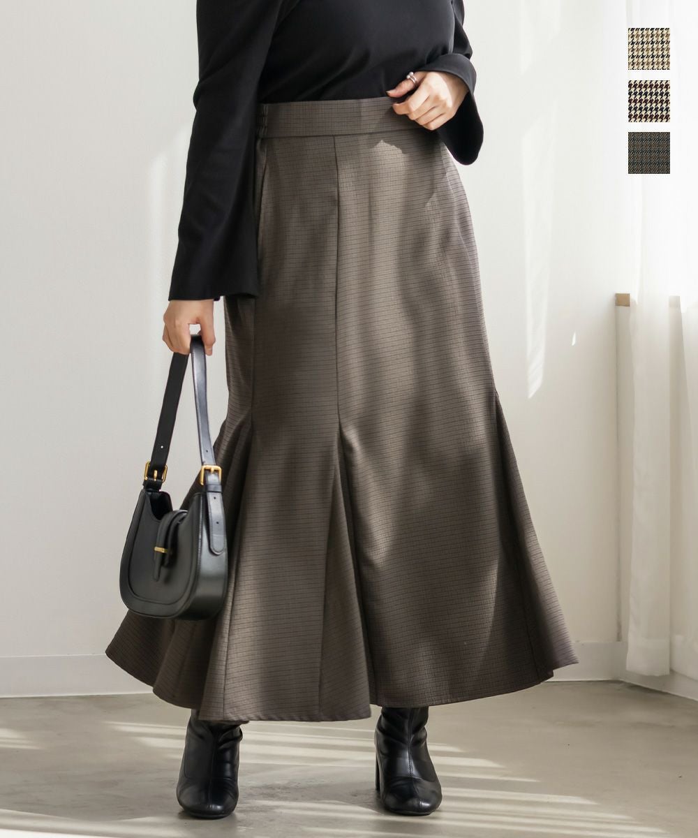 CLETTEオリジナル千鳥柄マーメイドスカート | 大きいサイズ レディース