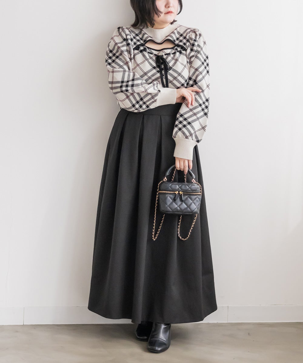 CLETTEオリジナルタックロングスカート | 大きいサイズ レディース専門