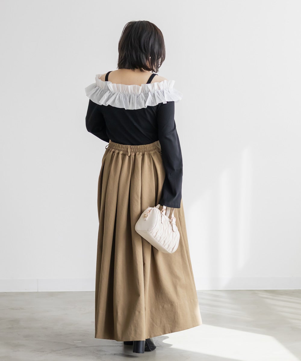CLETTEオリジナルタックロングスカート | 大きいサイズ レディース専門
