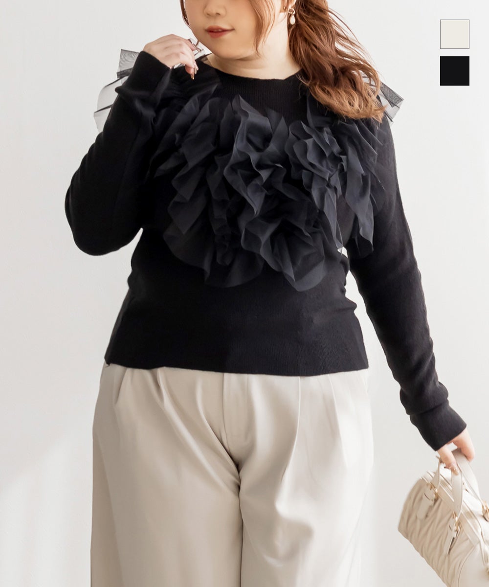 完売商品♡フリルニットプルオーバー moment+｜12G フリルニットプルオーバー | Rakuten Fashion(楽天