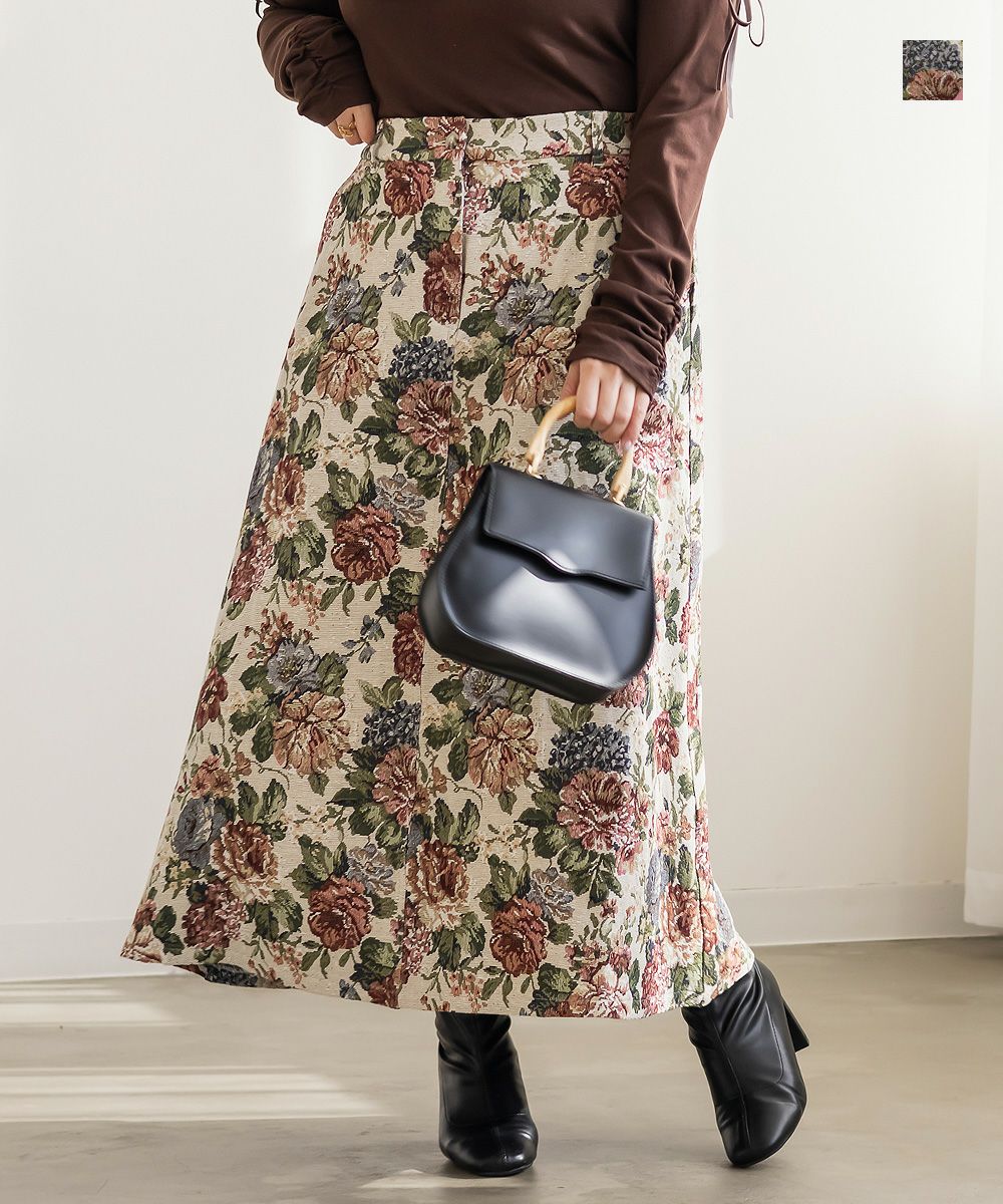 CLETTEオリジナルAラインゴブランスカート | 大きいサイズ レディース