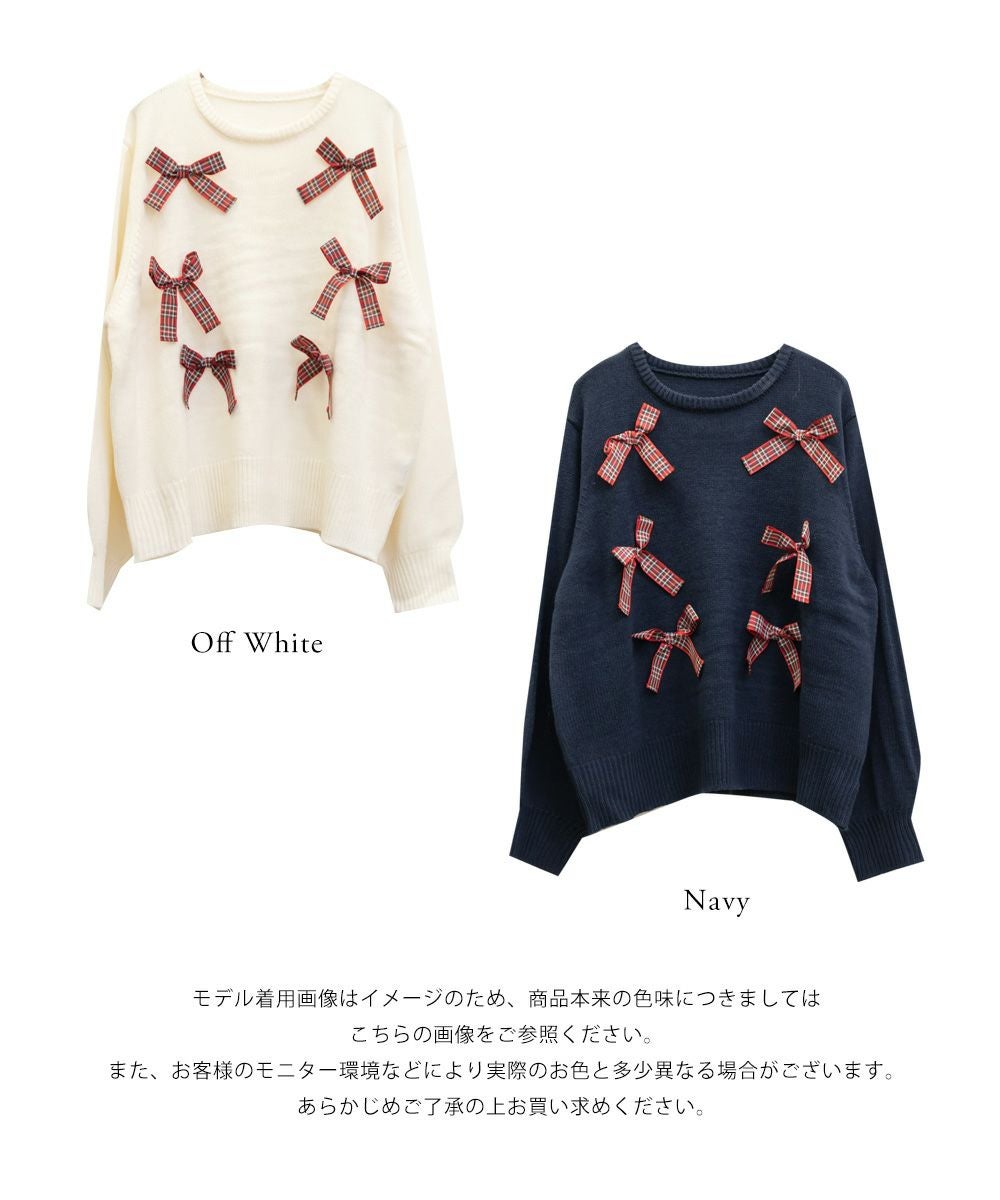 チェック柄リボンニット | 大きいサイズ レディース専門店 CLETTE