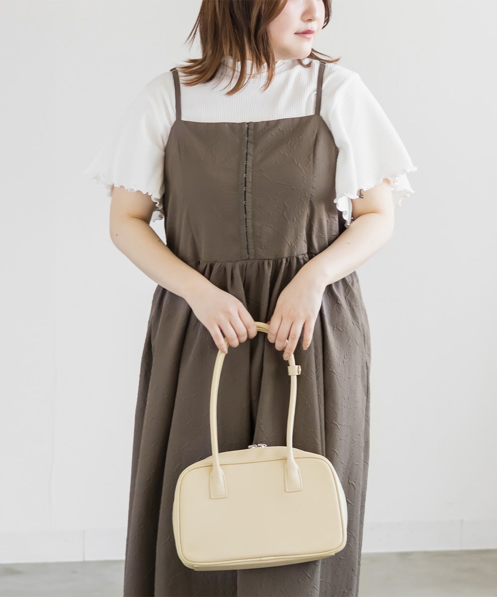Rene イタリーSERIKOS社製膨れジャガード　ワンピース フロントホックふくれジャガードキャミワンピース | 大きいサイズ