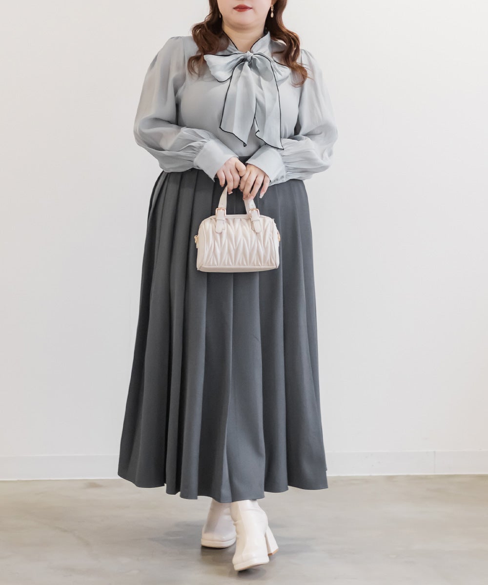 CLETTEオリジナルロングワイドプリーツスカート | 大きいサイズ