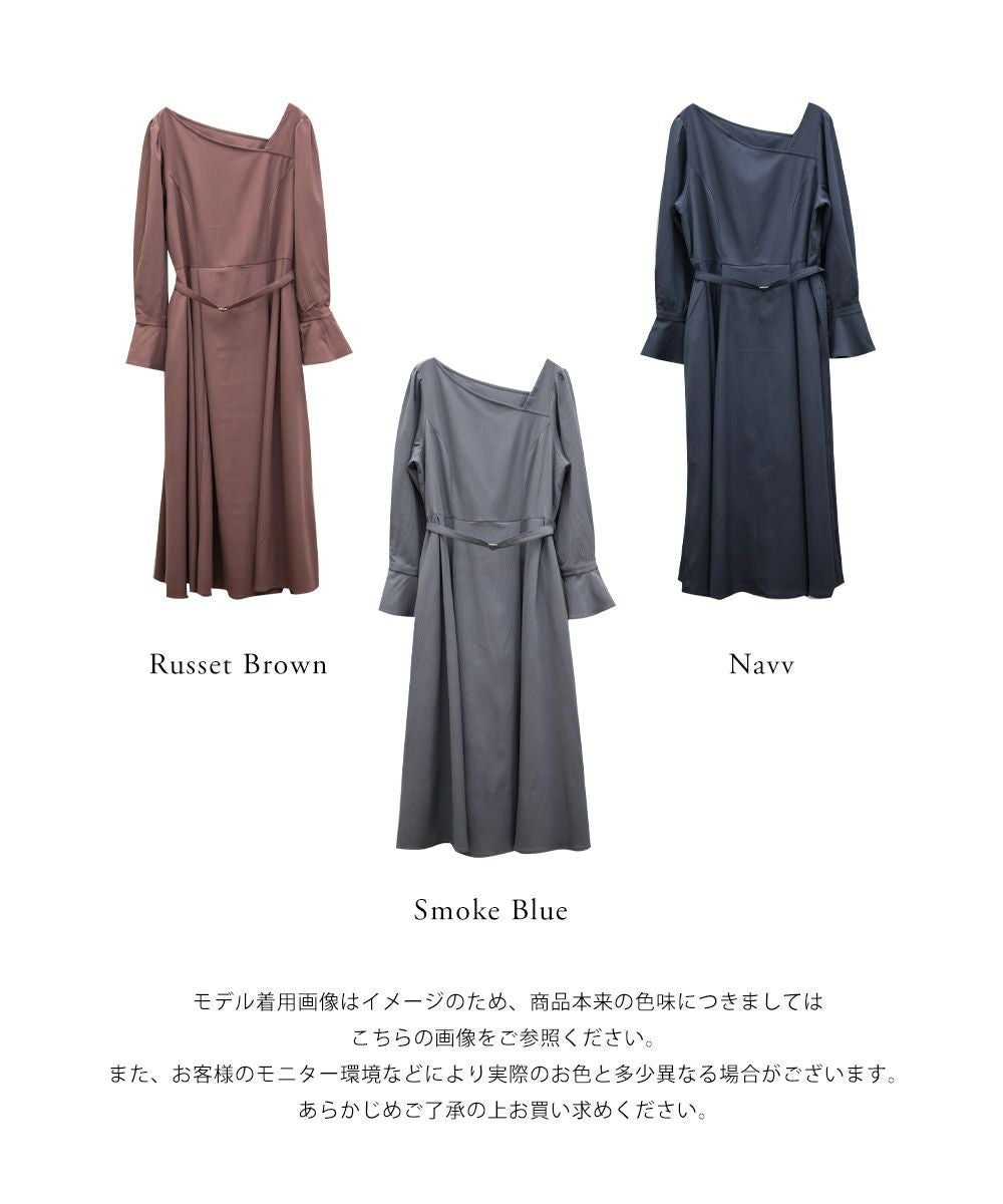 CLETTEオリジナルデザインネックベルト付きワンピース | 大きいサイズ