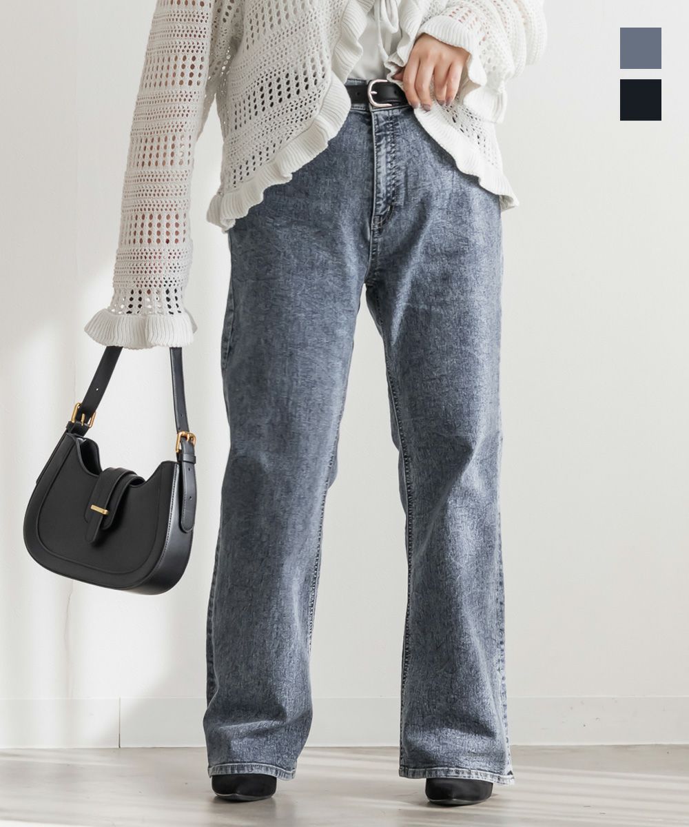 ストレッチデニムフレアパンツ | 大きいサイズ レディース専門店