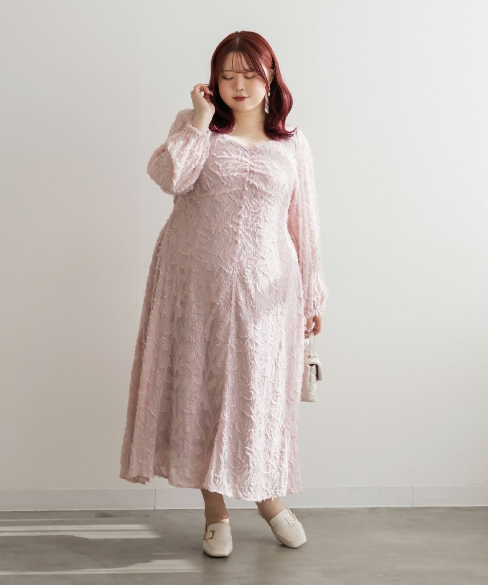 CLETTEオリジナルハートネックリーフフリンジワンピース | 大きい