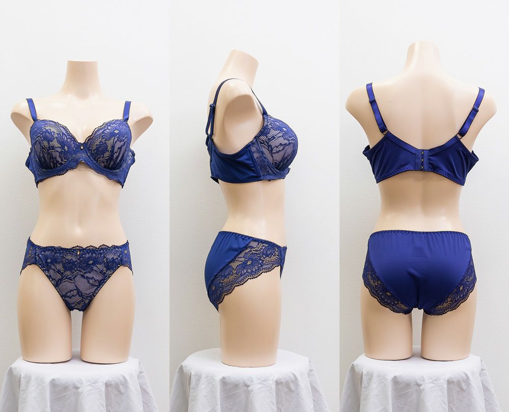 脇高フラワーレースブラジャー＆ショーツセット | 大きいサイズ