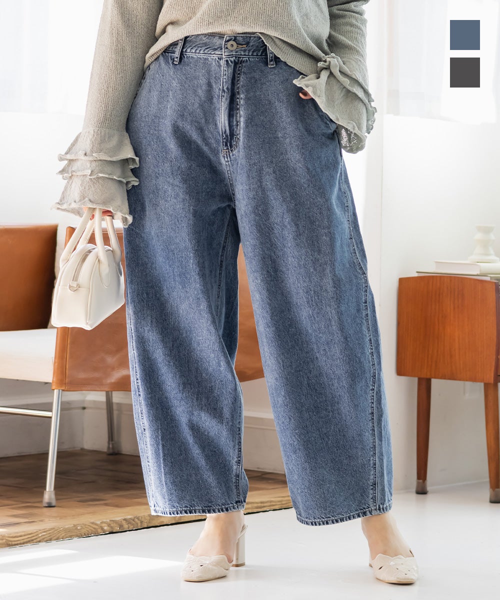 バレルレッグデニムパンツ | 大きいサイズ レディース専門店 CLETTE