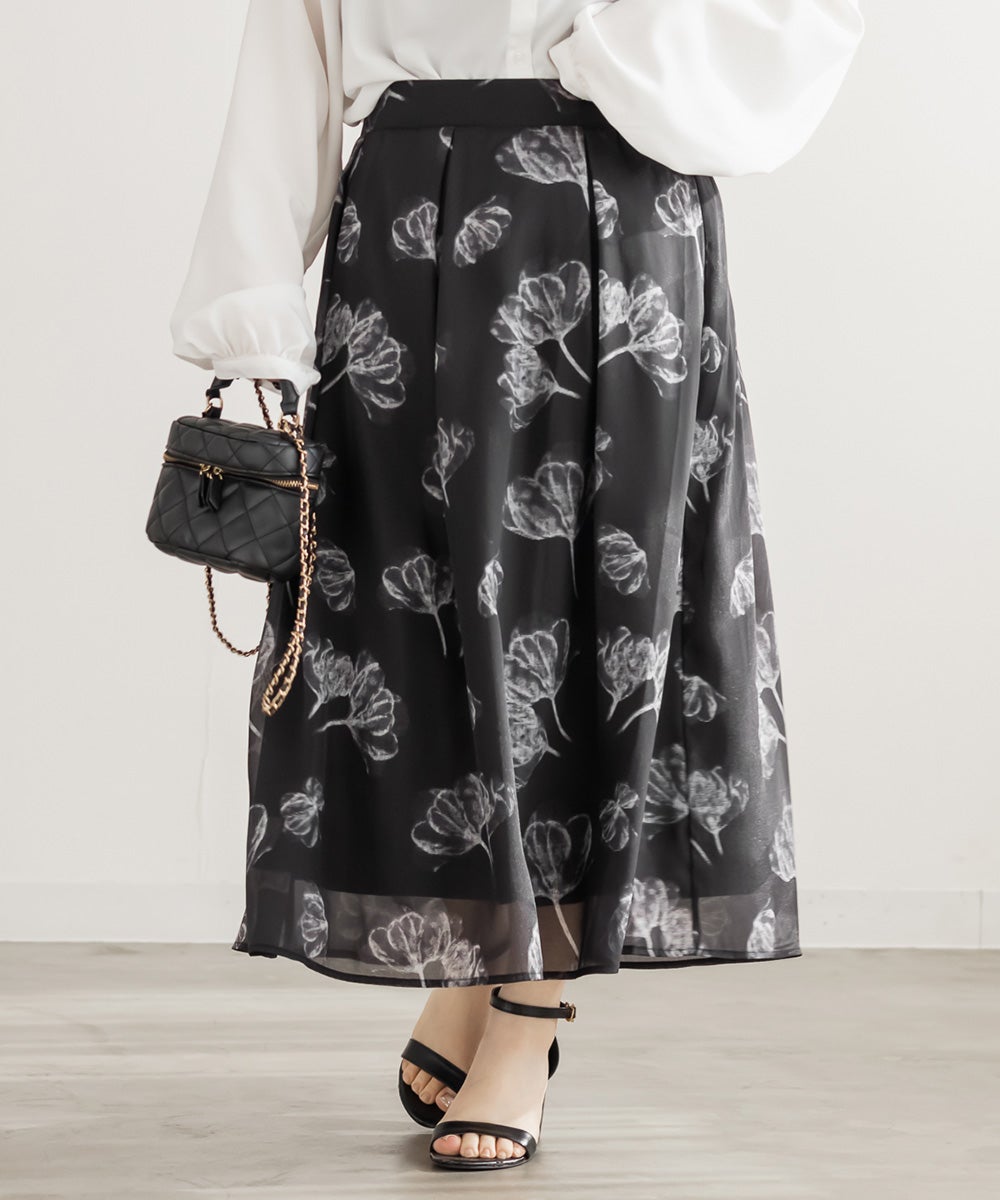 CELFORD シアーフレアスカート　BLACK 38 セルフォード CELFORD シアータックフレアースカート （BLK