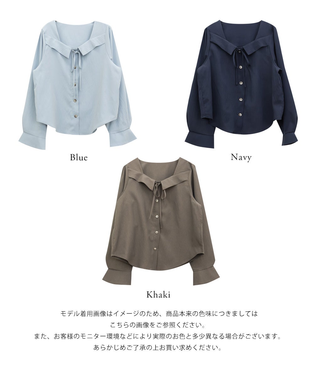 CLETTEオリジナルフロントリボンブラウス | 大きいサイズ レディース
