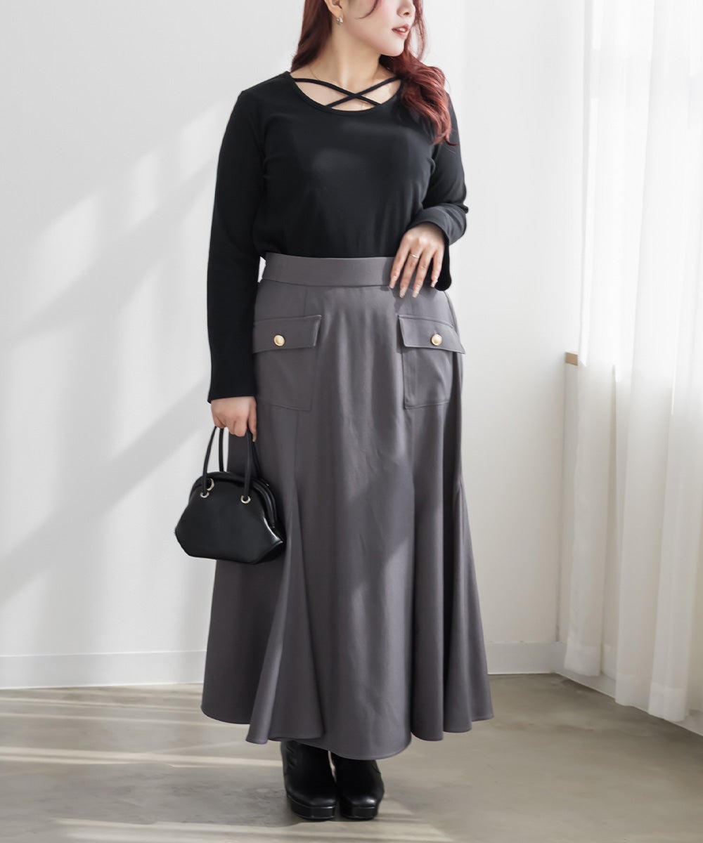 CLETTEオリジナルフロントポケットマーメイドスカート | 大きいサイズ