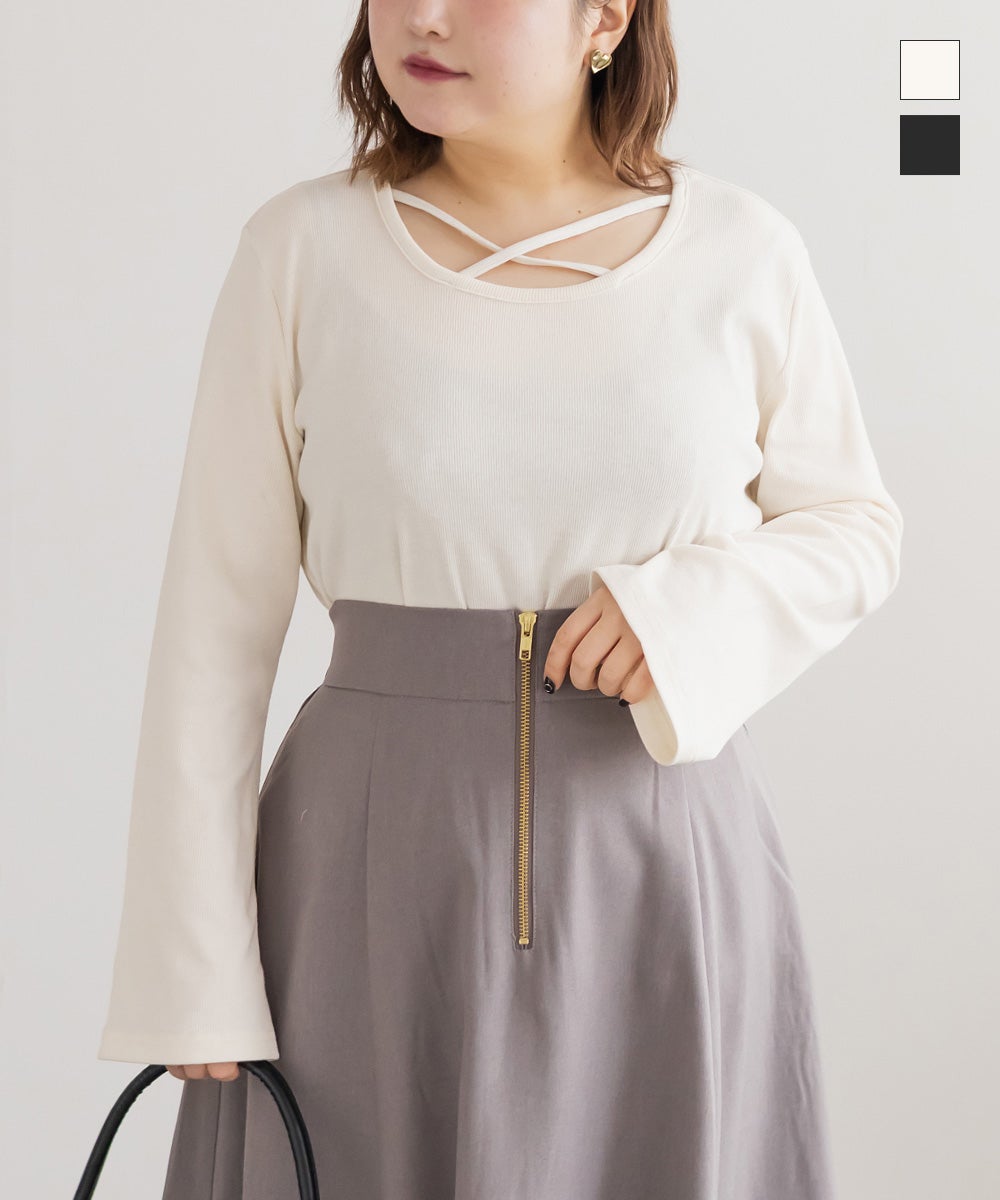 カオリ　クチネリ　上質素材　グレー　トップス　カットソー Rouge vif la cle（ルージュヴィフラクレ） tシャツ 「GREY CHORD