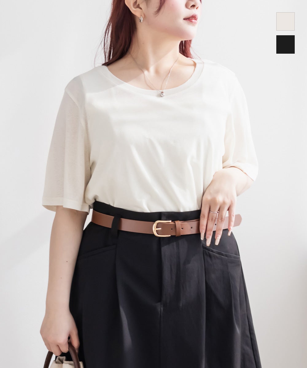 CLETTEオリジナルベーシック半袖シアーTシャツ | 大きいサイズ