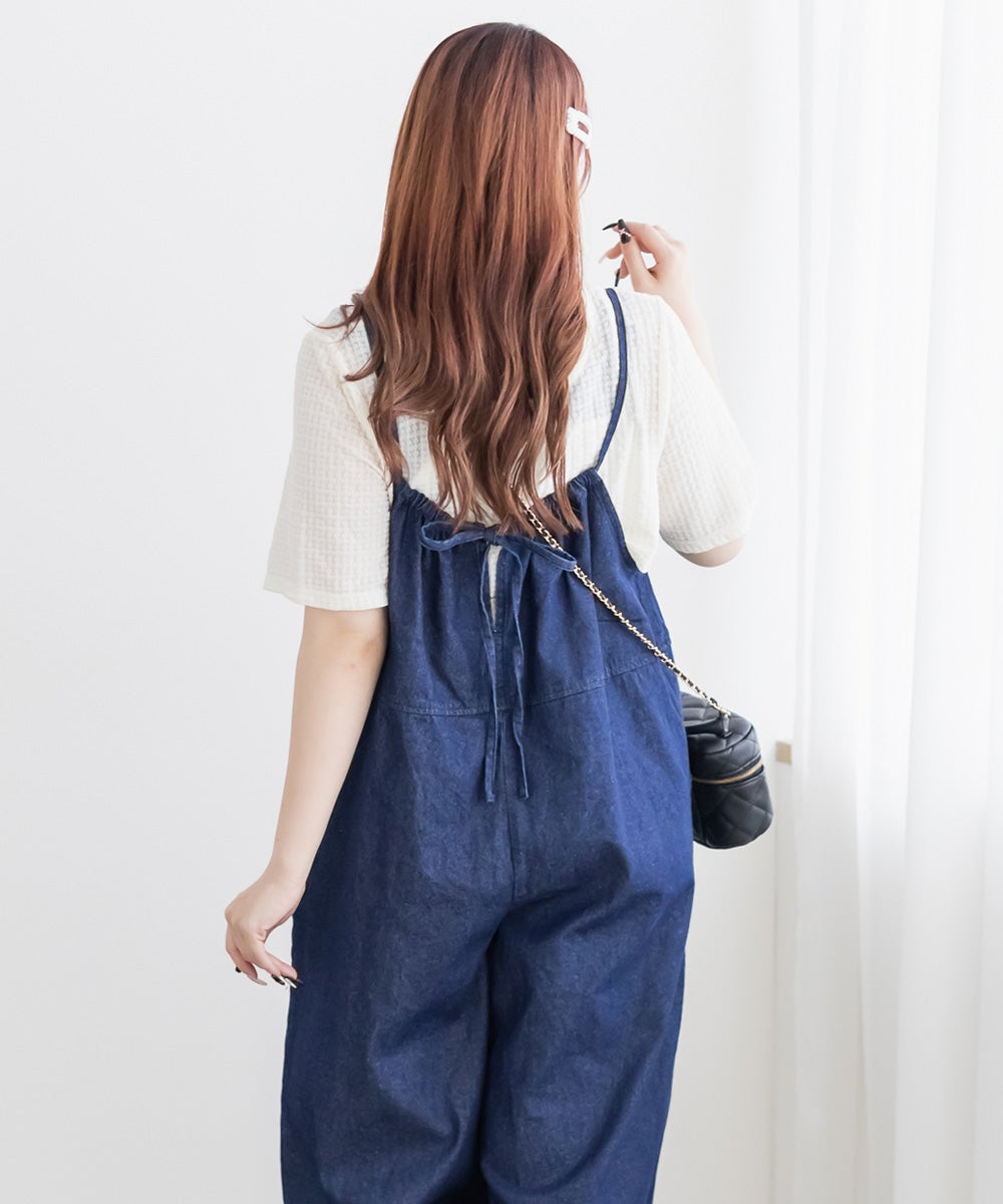 リボンデニムサロペット | 大きいサイズ レディース専門店 CLETTE
