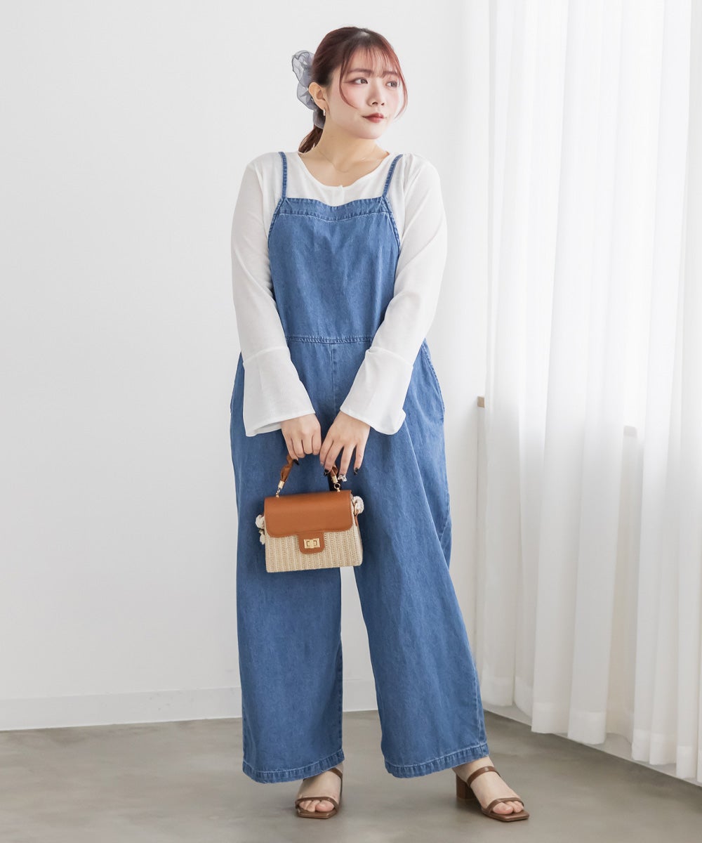 リボンデニムサロペット | 大きいサイズ レディース専門店 CLETTE