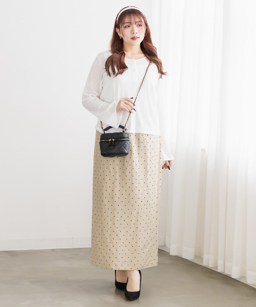 【JUSGLITTY】レースヘムドットナロースカート THE Yon スカート レースヘムベロアナロースカート : ZOZOTOWN Yahoo