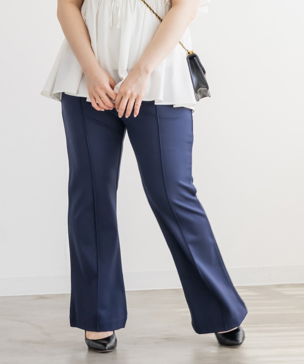 CLETTEオリジナルセンターシムストレッチフレアパンツ | 大きいサイズ