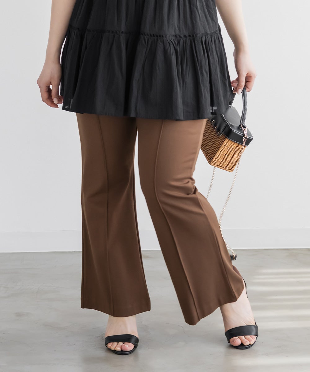 CLETTEオリジナルセンターシムストレッチフレアパンツ | 大きいサイズ