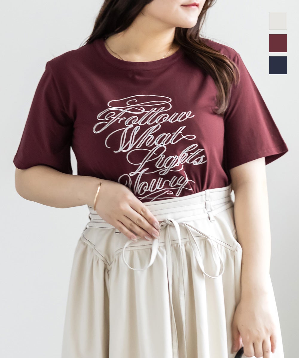 CLETTEオリジナルロゴ刺繍Tシャツ | 大きいサイズ レディース専門店
