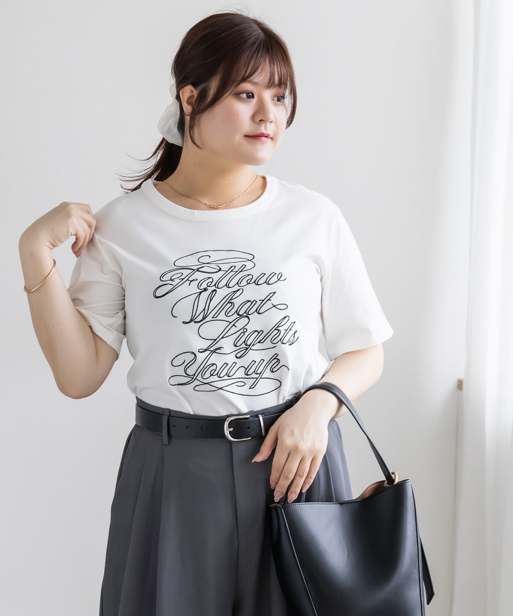 CLETTEオリジナルロゴ刺繍Tシャツ | 大きいサイズ レディース専門店