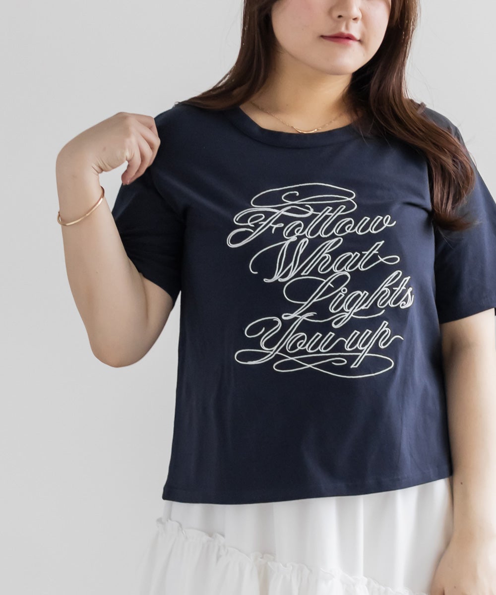 CLETTEオリジナルロゴ刺繍Tシャツ | 大きいサイズ レディース専門店
