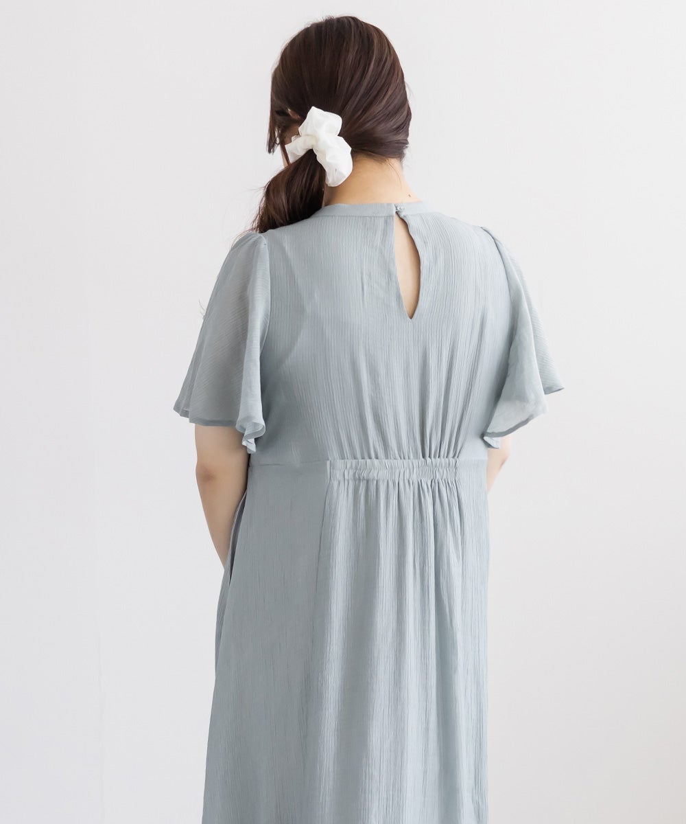 CLETTE オリジナルキーネックフレアワンピース CLETTEオリジナルキーネックフレアワンピース | 大きいサイズ
