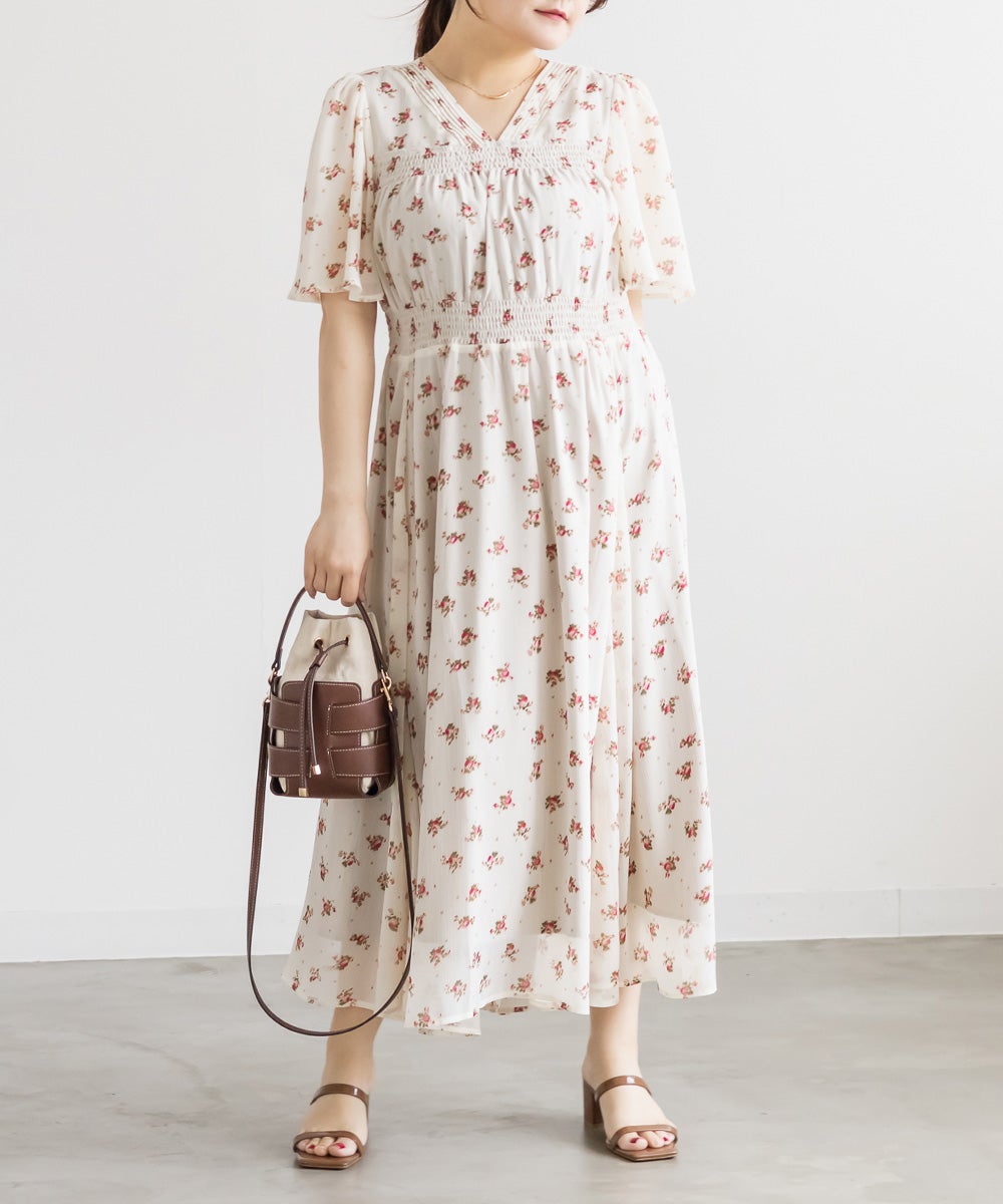 CLETTEオリジナルシアー花柄ワンピース | 大きいサイズ レディース専門