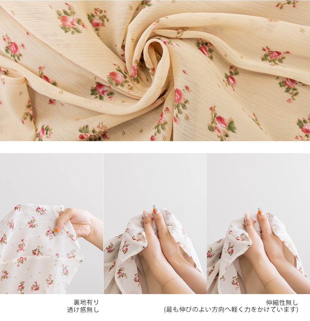 CLETTEオリジナルシアー花柄ワンピース | 大きいサイズ レディース専門