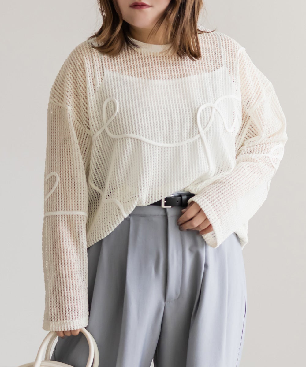 【新品タグ付】COTOO コトゥー　高級　豪華装飾 メッシュニットコート　38 コード刺繍花柄メッシュニット | ファッション通販サイト NUGU