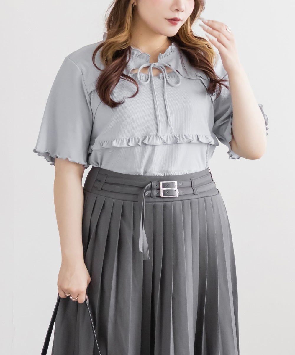 COEL プリントインナートップスグレー Crumpled tops