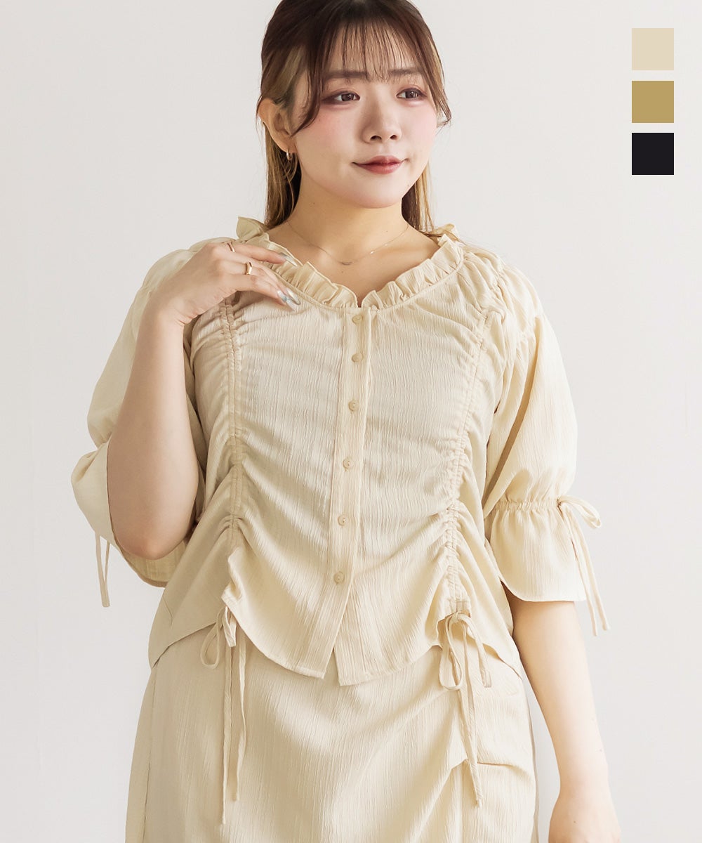 CLETTEオリジナルドロストデザインブラウス | 大きいサイズ レディース