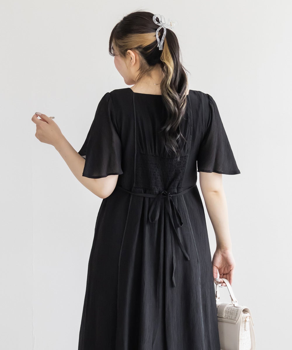 CLETTE フロント切替ギャザーフレアワンピース CLETTEオリジナルフロント切替ギャザーフレアワンピース | 大きい
