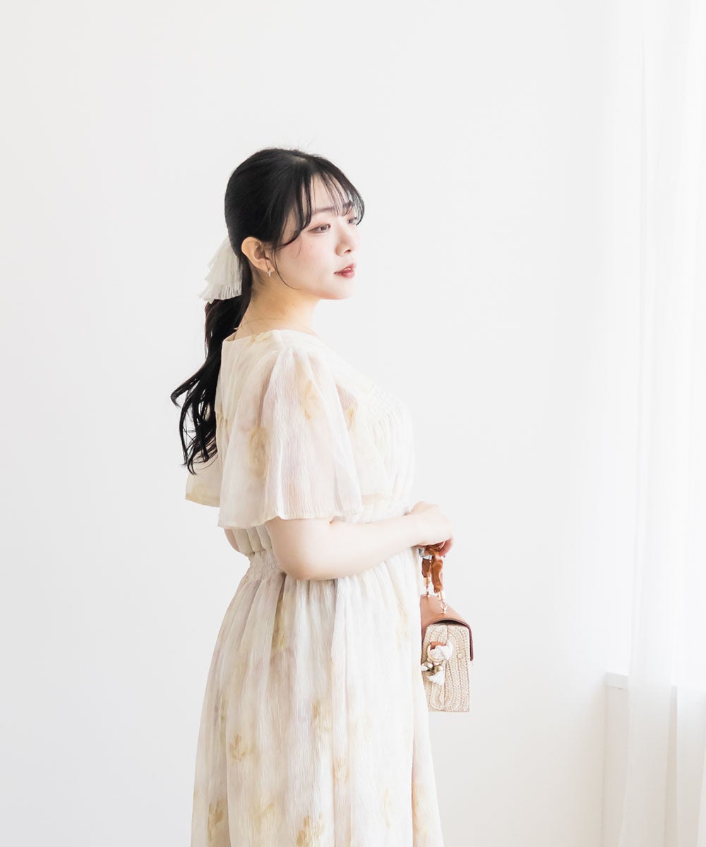CLETTE 花柄ワンピース CLETTEオリジナルぼかし花柄ワンピース | 大きいサイズ レディース専門