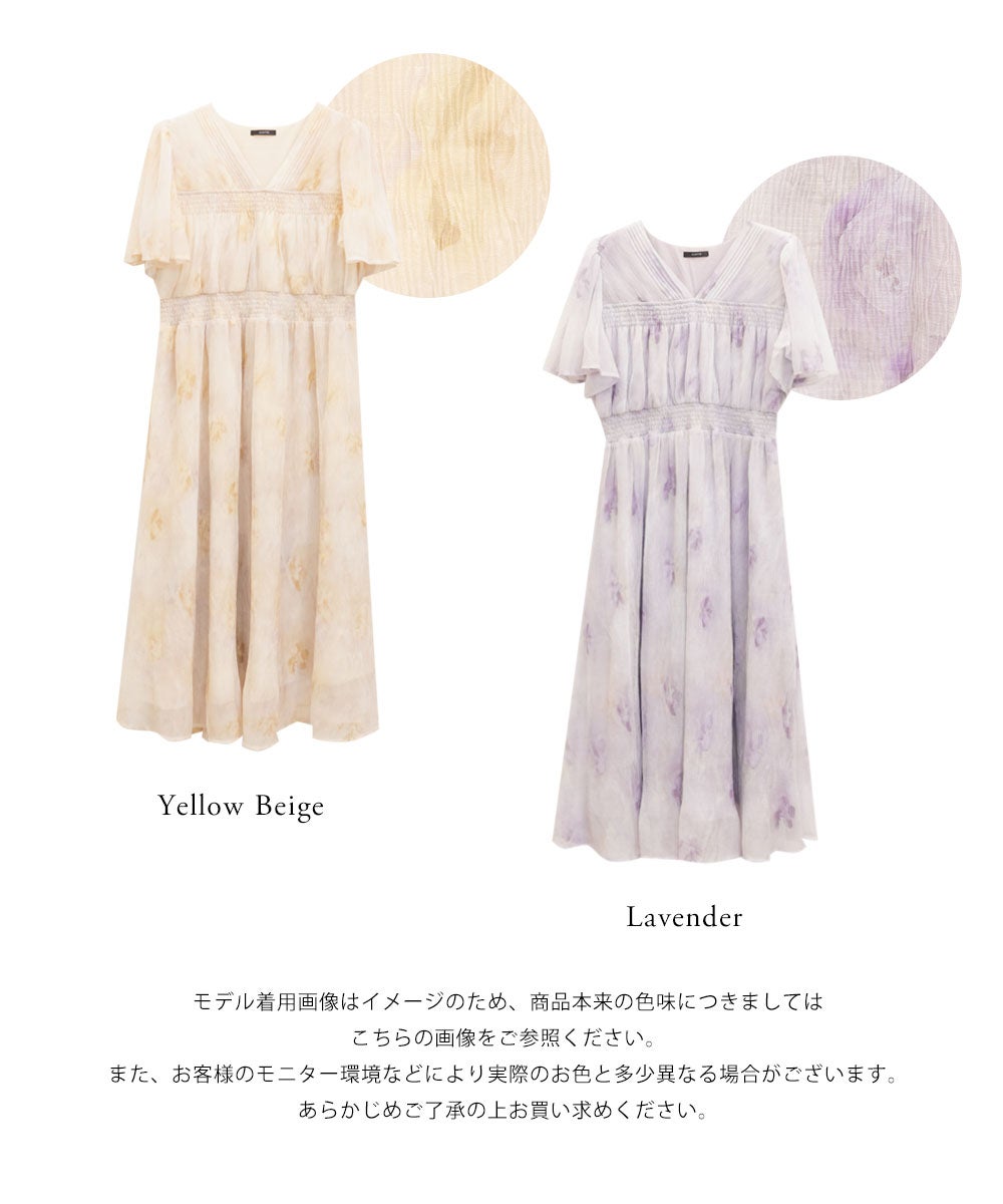 CLETTEオリジナルぼかし花柄ワンピース | 大きいサイズ レディース専門