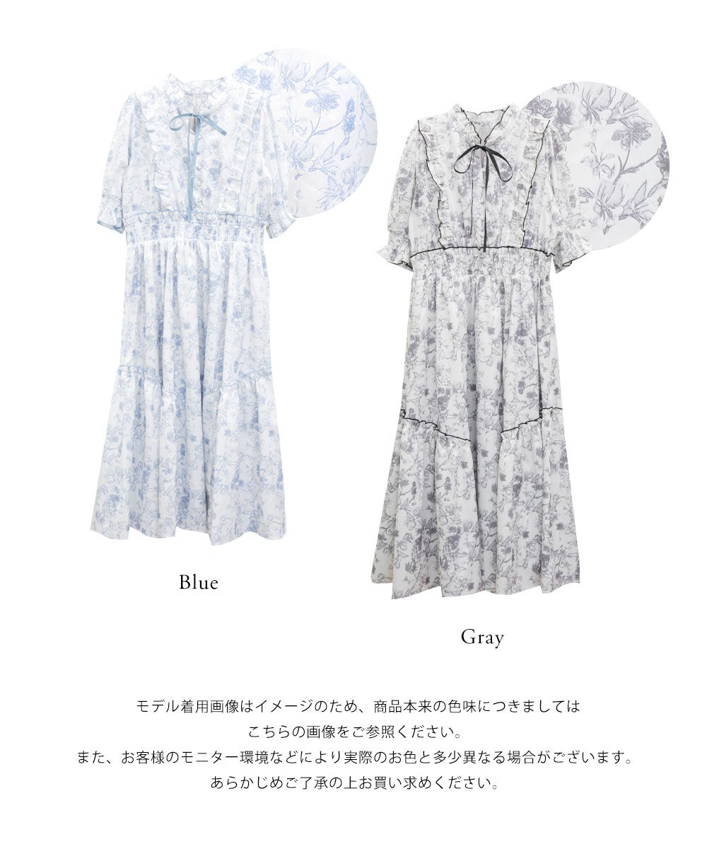 CLETTEオリジナル花柄フリルワンピース | 大きいサイズ レディース専門
